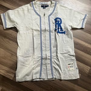 Vintage polo sport ralph lauren baseball jersey zip... - Depop